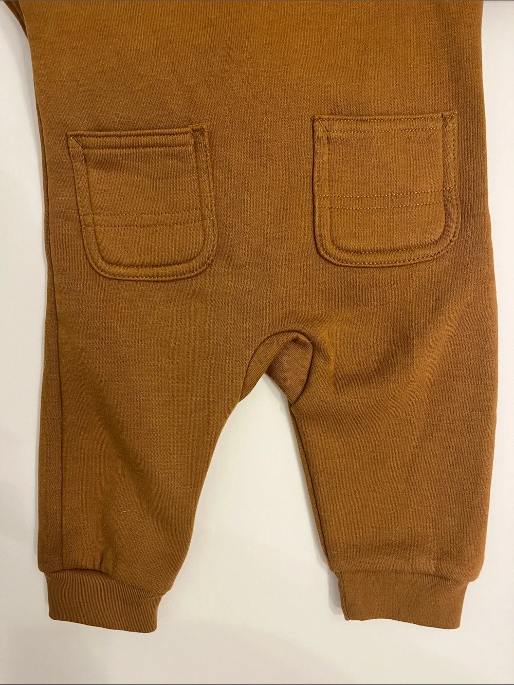 Carhartt Toddler Caramel Brown Hooded One-Piece Zip Romper 3 months